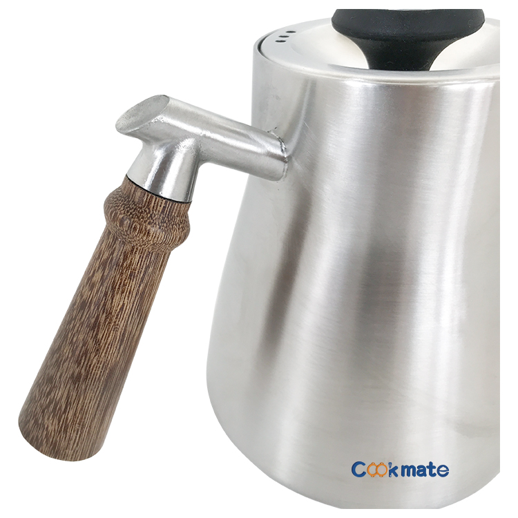 GooseNeck kettle drinkwareタイプの手描きの統合温度計が付いている手のひらの鍋