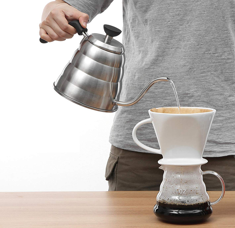絶妙なデザインの耐久の技量のコーヒードリップケトル - 茶の上の注ぐ茶入りグーセネックポットルソーレ