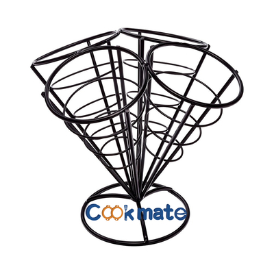 クッコメイの金網のステンレス鋼のチップスバスケットフランスのコーンフードサービングバスケット