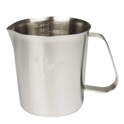 500mlスケールシルバーフードグレードステンレス鋼測定カップミルクカップ