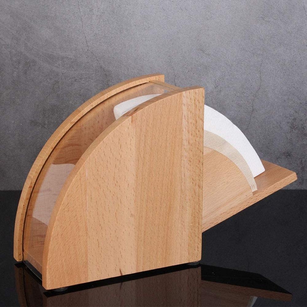 カバーの注ぐドリップの紙フィルターの棚の立ち上がりを持つクッキメイの固体木製の紙フィルターホルダー