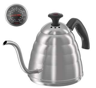 頑丈なグースネックは、ドリップのコーヒーと茶ステンレス鋼のためのコーヒーのやかんの使用固定温度計が付いているやかんの上に注ぐ