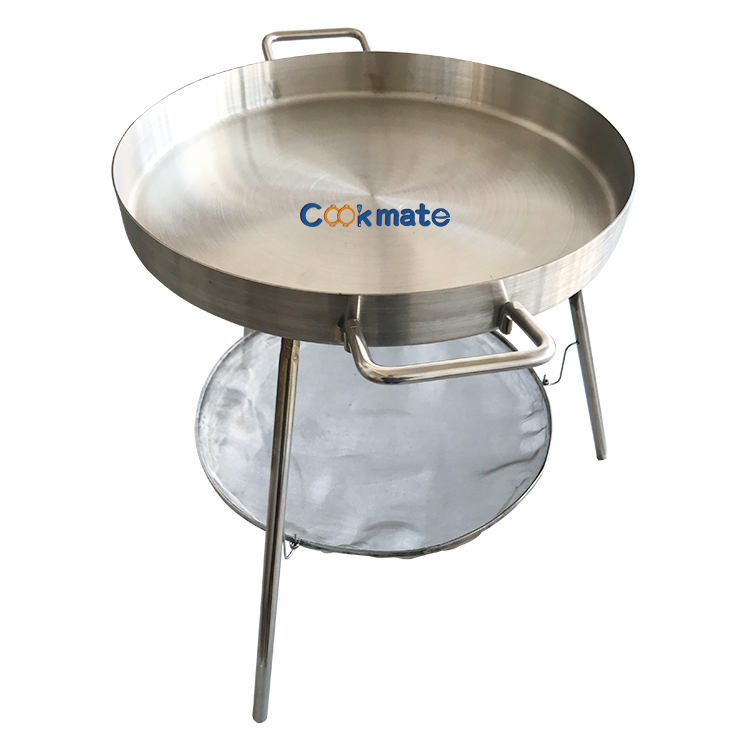 安全な円形のステンレス鋼のフライパンのフライパンと焼き食品のために素晴らしい金属のフライヤーの鍋
