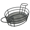 楕円形のブラックワイヤーメッキフライパフラチップサービングバスケットチップドーナツディスプレイラック